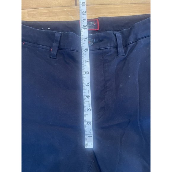 Untuckit Chino Casual Pants Navy Blue Mens 32x30 Straight Fit Pockets Polyester - Picture 4 of 7